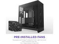NZXT H9 Flow Mid Tower (sort) E-ATX(Up to 277 mm)/ATX/Micro-ATX/Mini-ITX, Dual Chamber, Tempered Glass