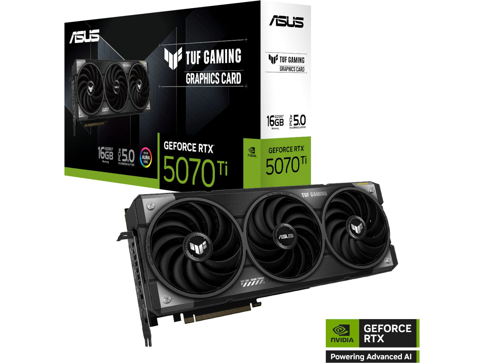 ASUS TUF Gaming GeForce RTX 5070 Ti OC Skjermkort, PCI Express 5.0, 16GB GDDR7