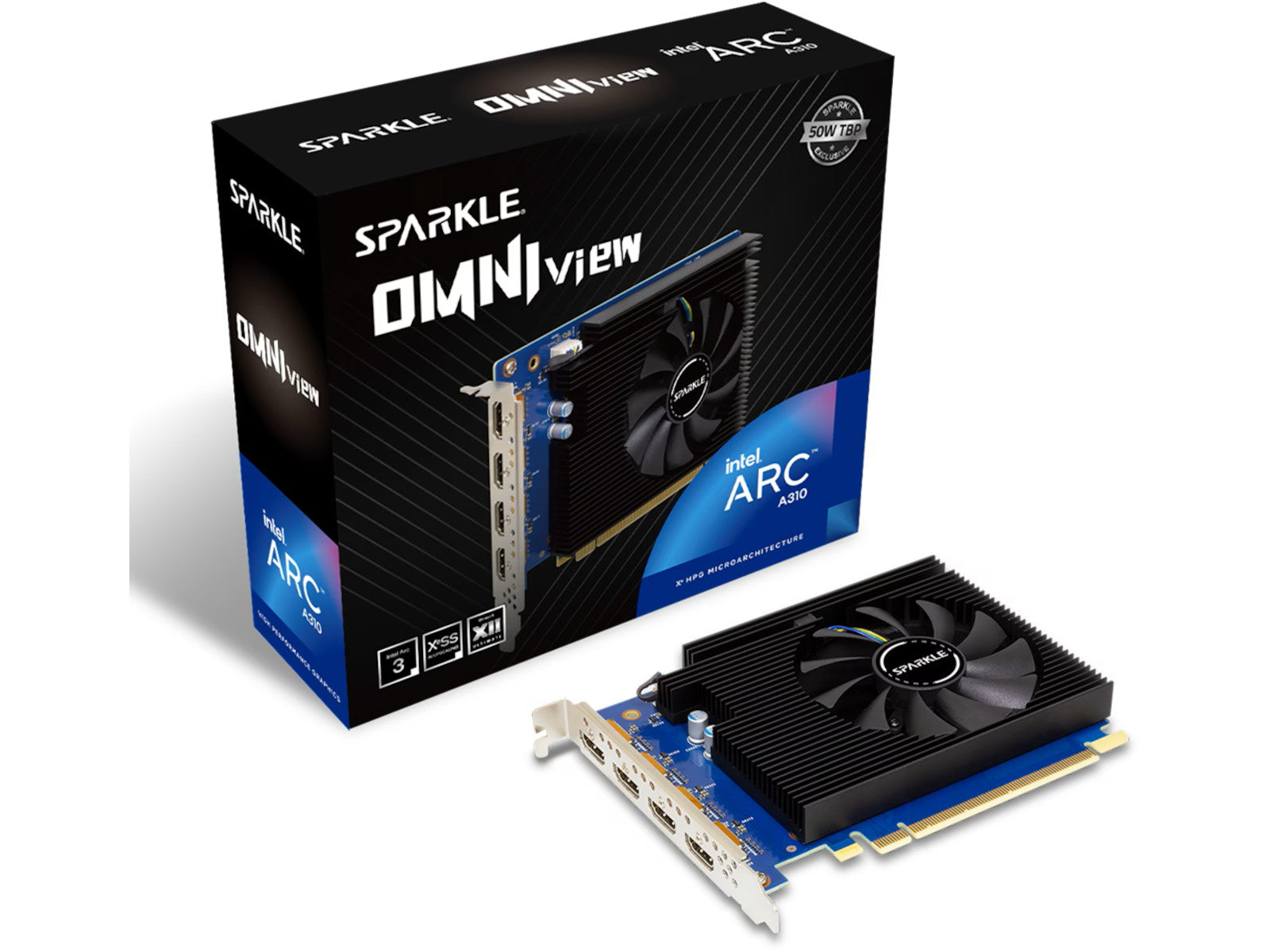 Sparkle Intel Arc A310 Omni View Skjermkort, PCI Express 4.0, 4GB GDDR6