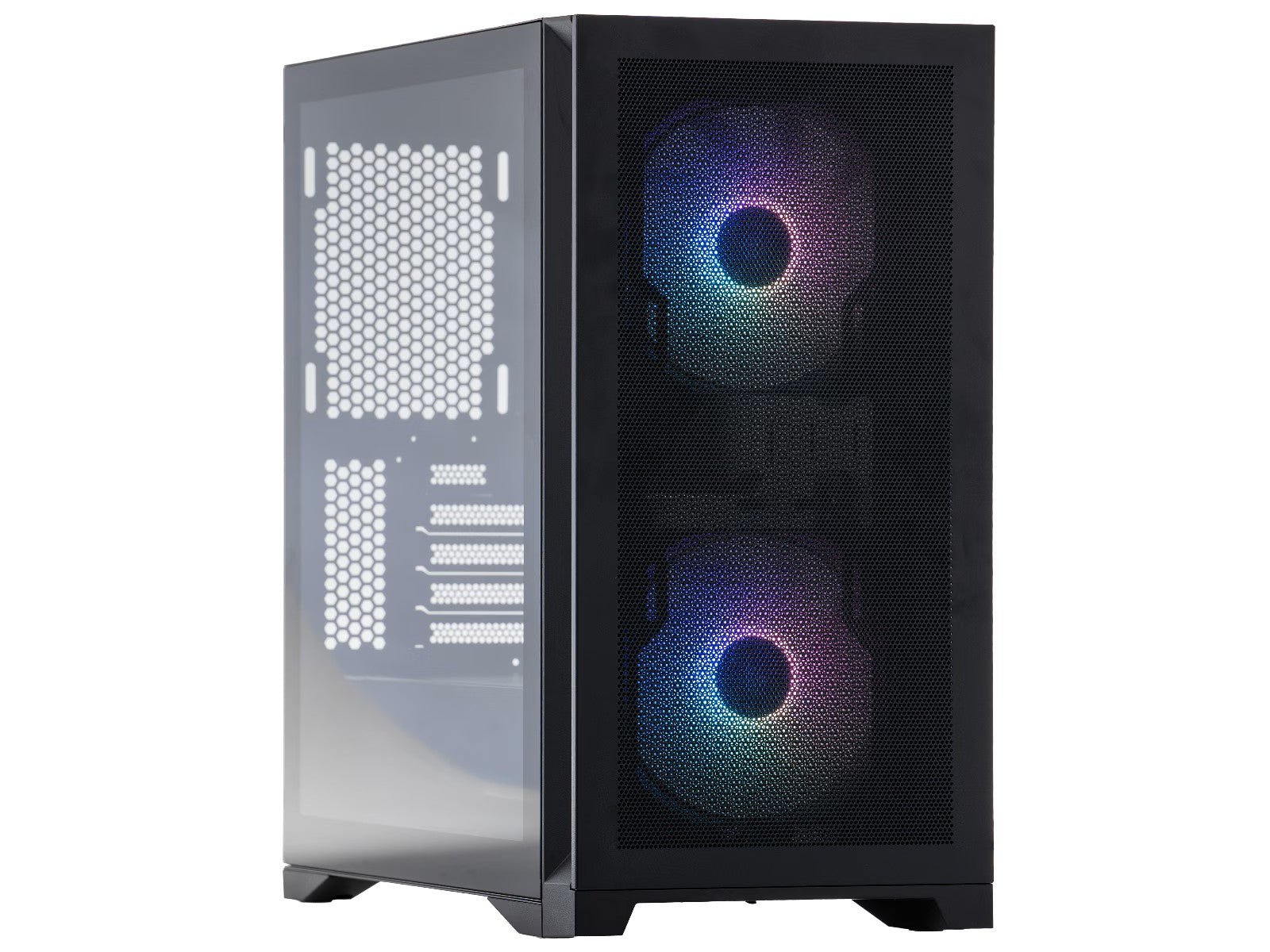 Mission SG Core mATX Tower (sort) mATX/Mini-ITX, 2 forhåndsinstallerte vifter, herdet glass