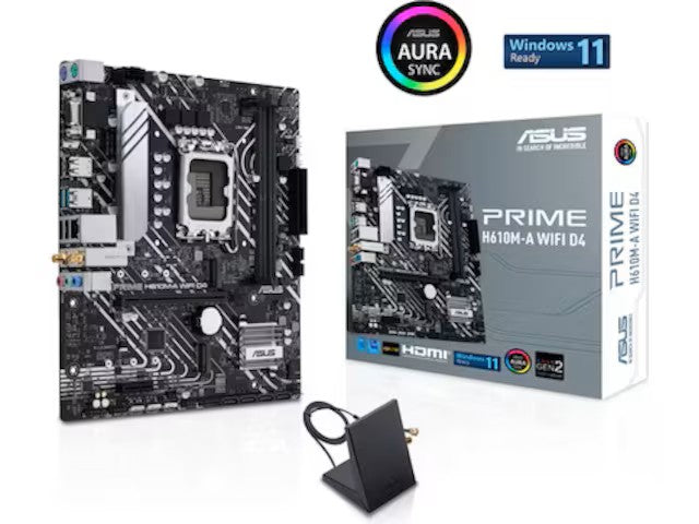ASUS PRIME H610M-A WIFI D4 LGA 1700, mATX, PCIe 4.0, 2x M.2, DDR4