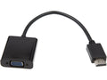 HDMI til VGA adapter 10cm (sort) HDMI hann til VGA hunn, PVC, AV