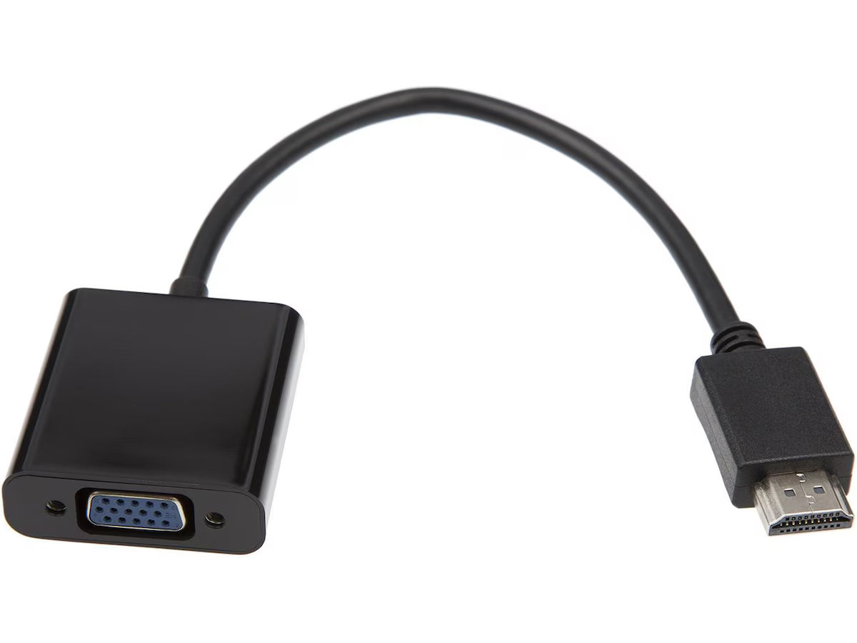 HDMI til VGA adapter 10cm (sort) HDMI hann til VGA hunn, PVC, AV