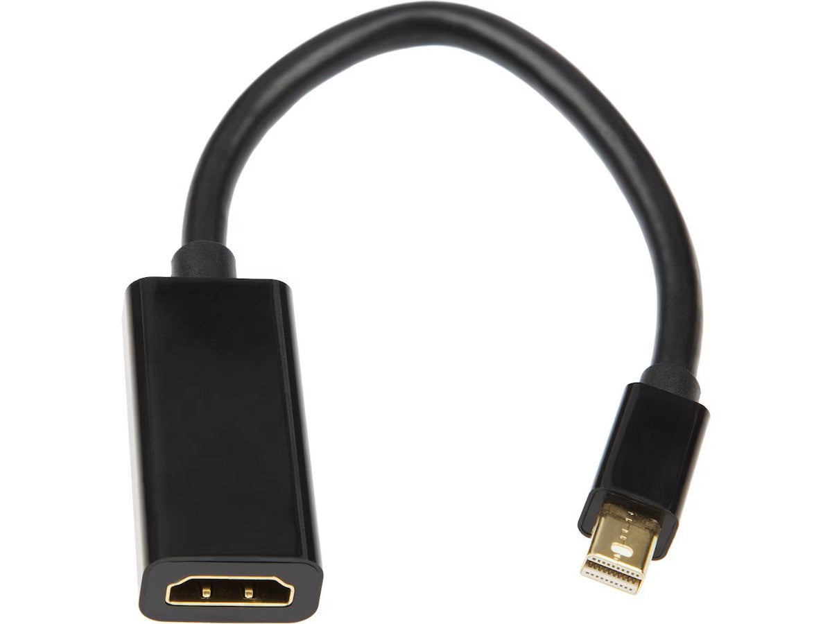 MiniDP til HDMI Adapter 5cm (sort) Mini Displayport hann til HDMI hunn, PVC, AV