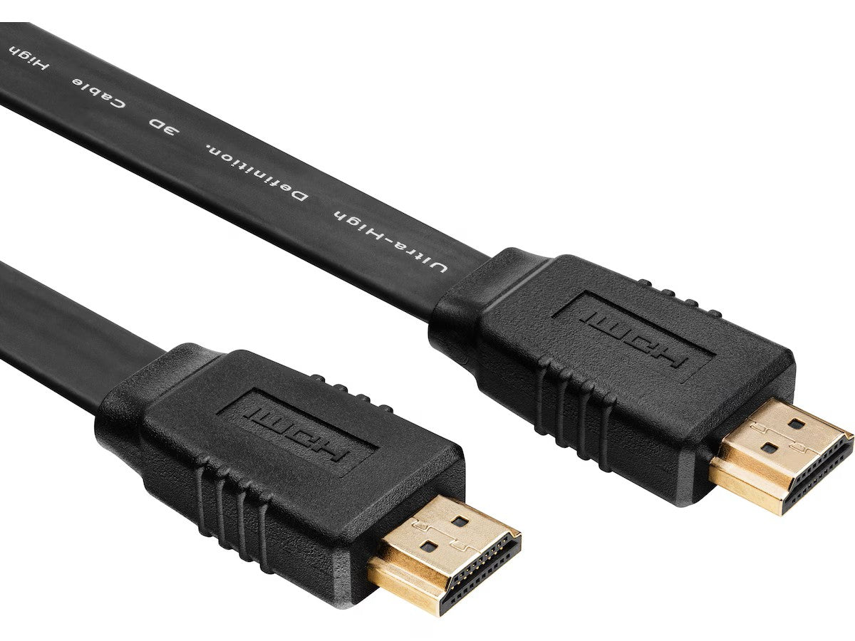 HDMI kabel 3m (sort) v2.0, HDR, PVC, flat kabel