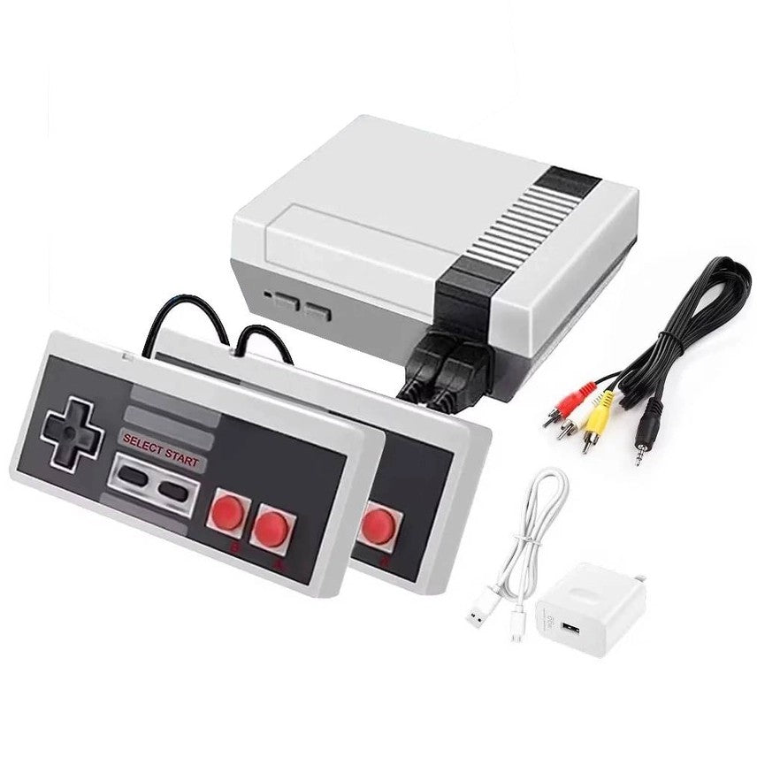 Retro mini-spillkonsoll med 620 klassiske spill, AV-utgang og doble kontrollere