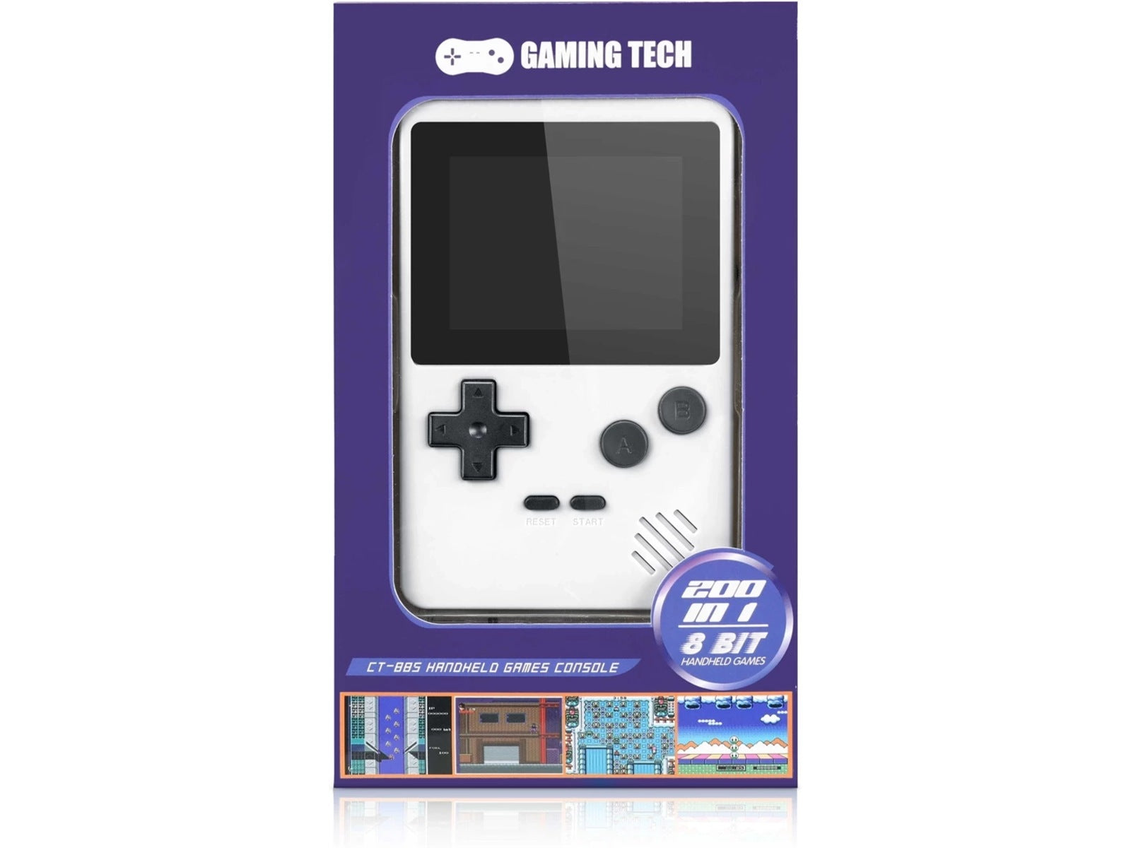 Gaming Tech CT-885 8-bit portabel spillkonsoll (hvit)